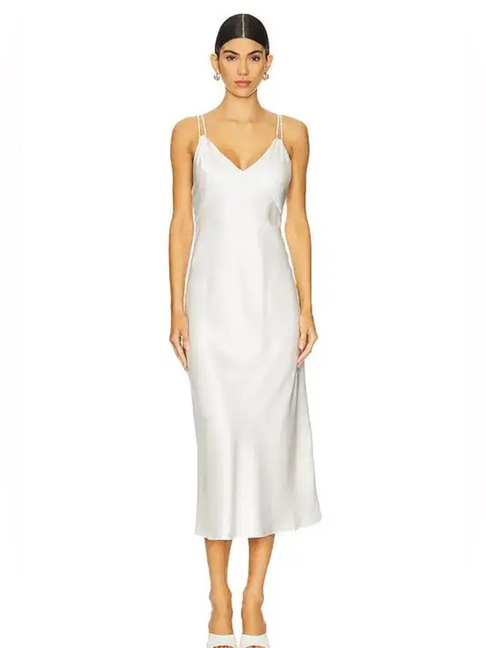 NWT Alice & Olivia Kiro V-Neck Slip Dress in OFF WHITE ~ Size 10 | MSRP $495